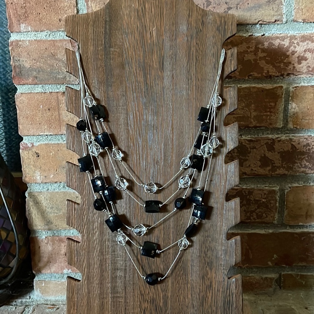 Black & Clear Beaded Necklace